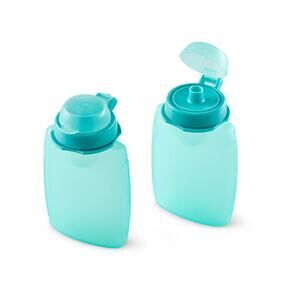 Pampered Chef Teal Reusable Fridge/Freezer Safe Silicone Food Pouches Set of Two